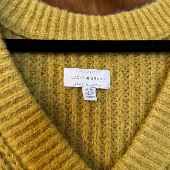 Lucky Brand Chunky Knit Vneck Sweater Womens Size Medium - Picture 4 of 4